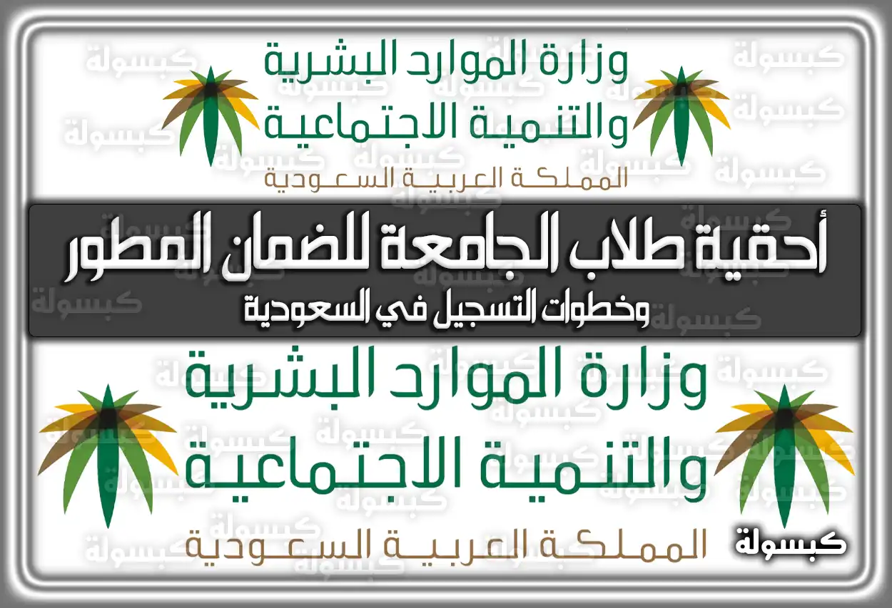 أحقية طلاب الجامعة للضمان المطور ... وخطوات التسجيل في السعودية