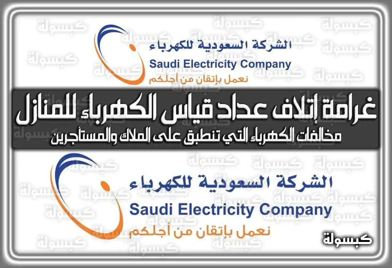 غرامة إتلاف عداد قياس الكهرباء للمنازل